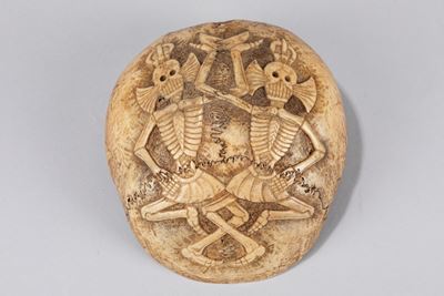Kapala, recipiente rituale in osso di teschio, Tibet, inizio secolo XIX