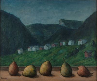 Pere alla finestra, olio su tela, 1954
