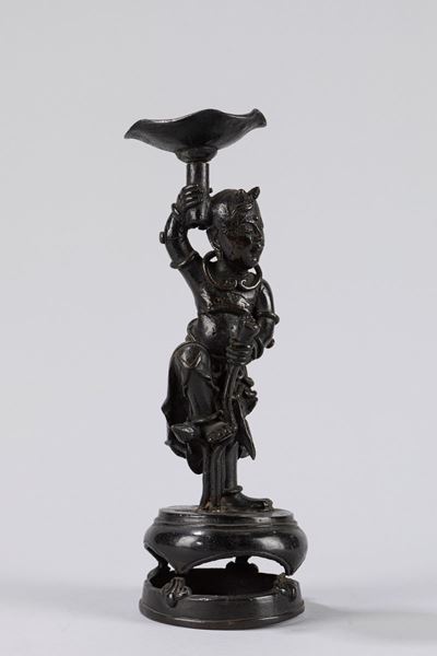 Scultura in bronzo raffigurante divinità, Cina, dinastia Ming, secolo XVII