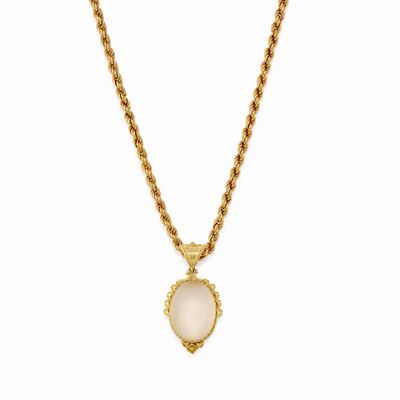 Collana in Oro Giallo 18k e Cristallo di Rocca