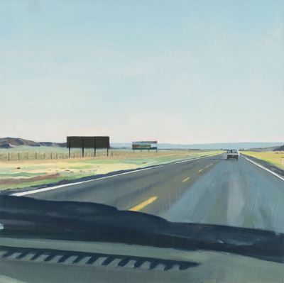 Arizona Roadscape 'Billboards', olio su masonite, 1999