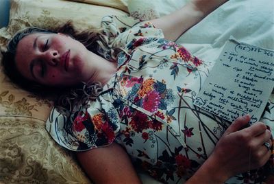 Senza titolo (Fell Asleep with List), C-print vintage su dibond