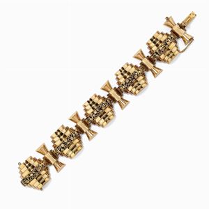 Bracciale in oro 18k e smalto, francia 1940 circa