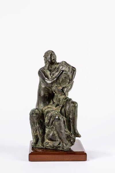 Orfeo seduto, bronzo