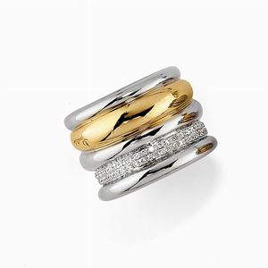 Anello in oro bicolore 18k e diamanti