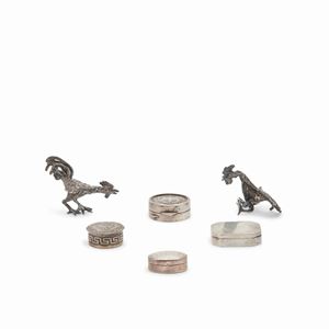  - Six silver objects, Italy, 20th century