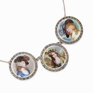 Collana in oro bassa caratura e argento