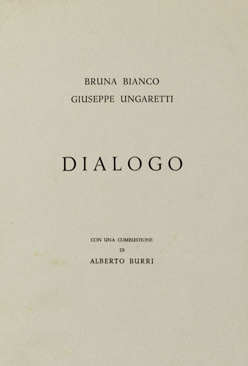 Alberto Burri - Combustione Omaggio a Ungaretti - Dialogo