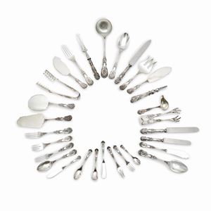 Servizio di posate in argento sterling 925, Modello "Rinascimento", Cesa, Alessandria, inizio XX secolo