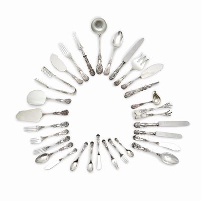 Cesa, Servizio di posate in argento sterling 925, Modello 'Rinascimento', inizio XX secolo