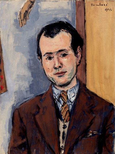 Ritratto del pittore Raul Maria de Angelis, olio su tela
