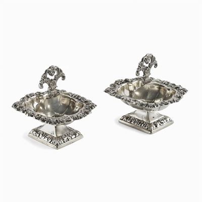 Coppia di Saliere in Argento, Napoli 1832/1837
