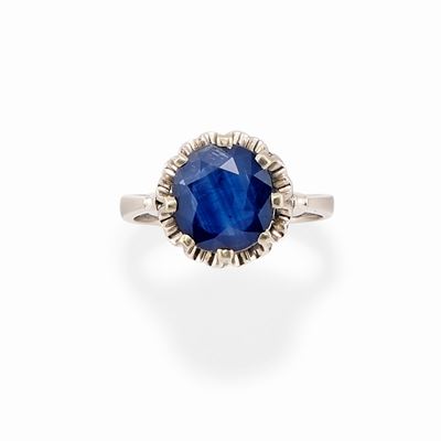 Anello in Oro Bianco 18k e Zaffiro