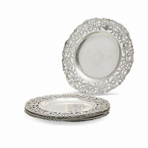  - Ten silver plates, London, 19th Century