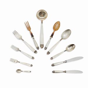 A silver cutlery set, Italy, 20th Century