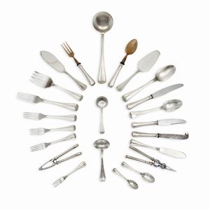 A silver cutlery set, Italy, 20th Century