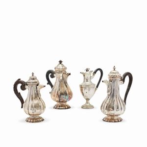 Four silver chocolatiers, Venice, middle of 18th Century