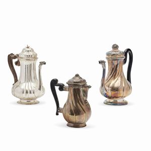  - Two coffee pots and one chocolatier, Genoa, 18th Century