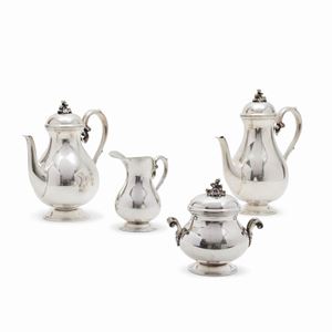 Servizio da tè e caffè in argento, Italia, XX secolo