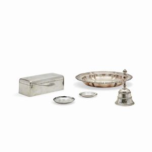  - Five silver objects, London, 19th Century