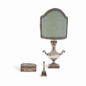  - Three silver objects, Italy, 20th Century, defects