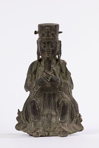 Scultura di guardiano degli inferi, bronzo, Cina, XVII secolo