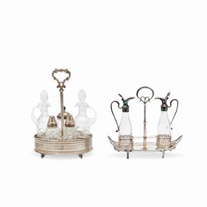 Two silver cruets, Italy 20th Century