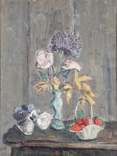 "composizione con Cestino di Fragole"