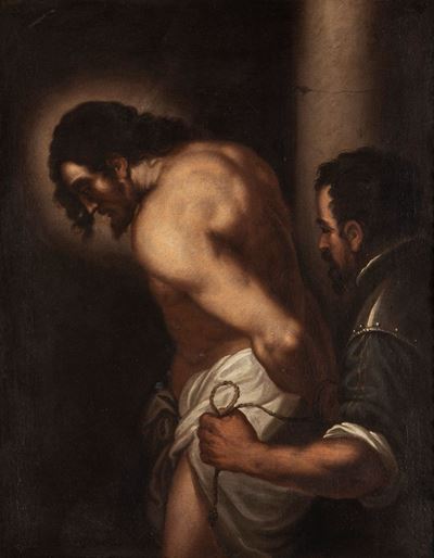 Cristo alla colonna, olio su tela