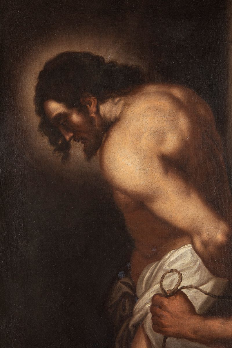 Scuola Veneta, Inizi Secolo XVII - Cristo alla colonna, olio su tela