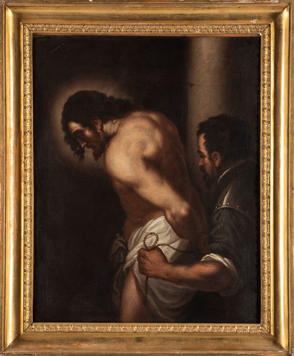 Scuola Veneta, Inizi Secolo XVII - Cristo alla colonna, olio su tela