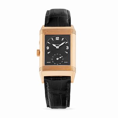 Reverso Duoface Night & Day, Orologio da polso in oro rosa 18k, anni '90