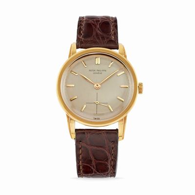 Orologio da polso, anni '50, cassa rotonda in oro 18k