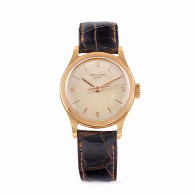 Orologio da polso in oro rosa 18k, anni '50