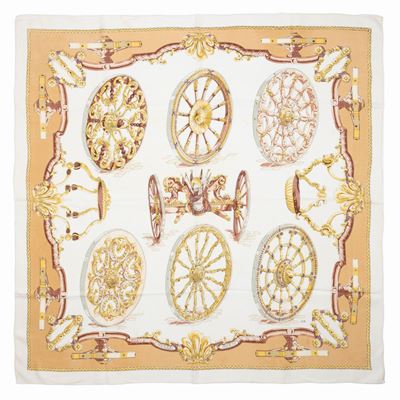 Caty Latham, Foulard Les Roues in seta, 1967