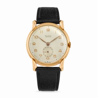 Orologio da polso solotempo, anni '60, oro rosa 18k