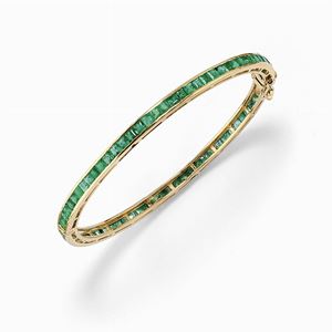 Bracciale in oro 14k e smeraldi