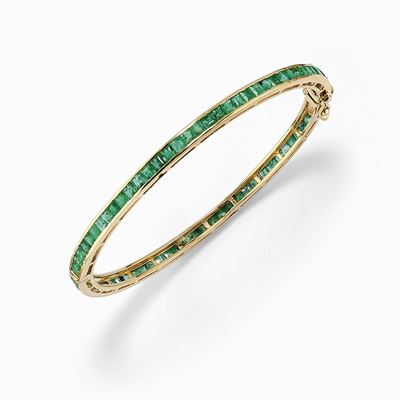 Bracciale in Oro 14k e Smeraldi