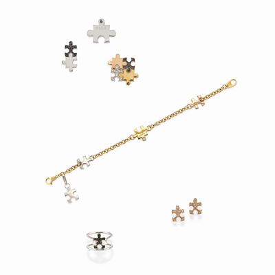 Sei Gioielli nei Tre Ori 18k e Diamanti Neri e Incolori