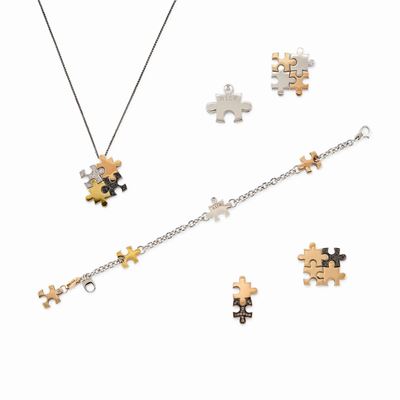 Sei Gioielli nei Tre Ori 18k con Diamanti Neri e Incolori
