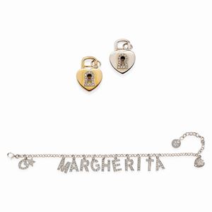  - Tre gioielli in argento e argento dorato con zirconi