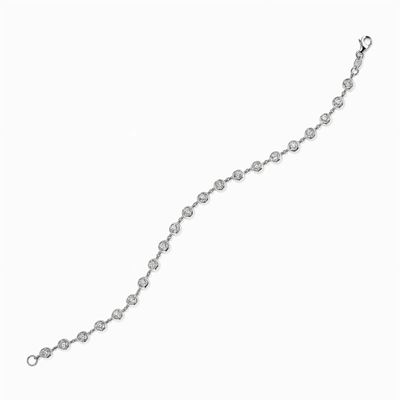 Bracciale Tennis in Oro Bianco 18k e Diamanti