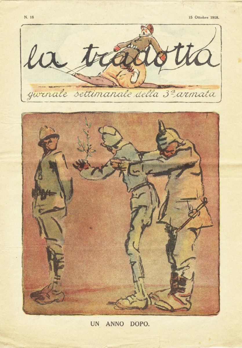 Enrico Sacchetti - La Tradotta - Carboncino e acquerello su cartoncino, 1918