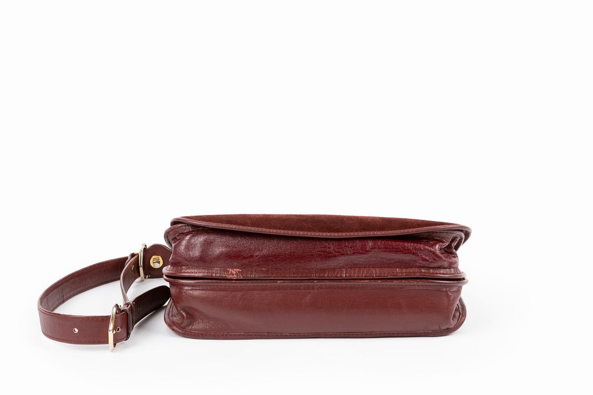 Must De Cartier - Borsa con tracolla in pelle e camoscio bordeaux