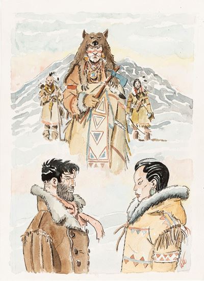 Il grande nord: Storie di indiani e Giubbe Rosse, matita, china e acquerello su cartoncino