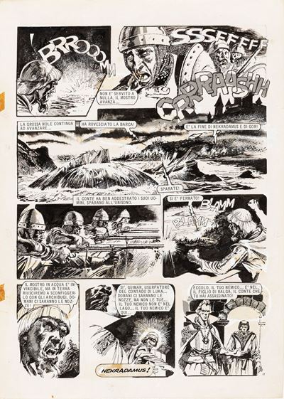 El monstruo del lago, matita, china e retino su cartoncino
