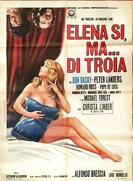 Maro (otello Mauro Innocenti) - Bozzetto per locandina di 'Elena si... ma di Troia', tempera su c...