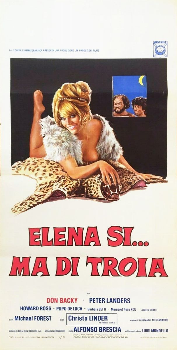 Maro (otello Mauro Innocenti) - Bozzetto per locandina del film 'Elena si...ma di Troia', tempera...