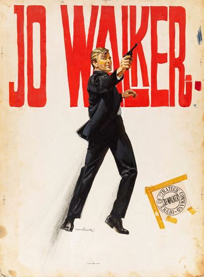 Bozzetto per 'Agente Jo Walker: Operazione Estremo Oriente', tempera su cartone