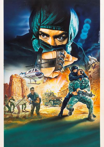 Casaro, Force of the Ninja - bozzetto originale in tempera e aerografo su cartone